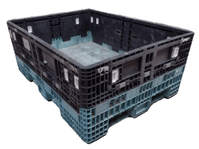 Reconditioned BCD 64" x 48" x 25" Mixed Color All Good Runner Collapsible Bulk Container-4 Drop Doors