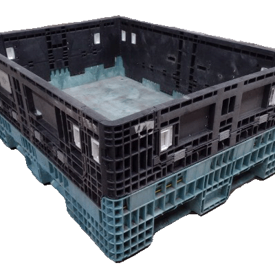 Reconditioned BCD 64″ x 48″ x 25″ Mixed Color All Good Runner Bulk Container-4 Drop Doors