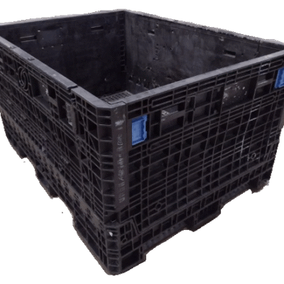 Reconditioned BCD 64″ x 48″ x 34″ All Black All Good Runner Bulk Container-2 Drop Doors 64″ Side