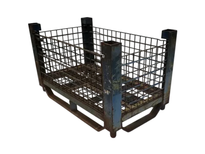 38x22x23-WB1D38-2.webp Used BCD 38" x 22" x 23" Wire Basket - 1 Drop Door 38" Side