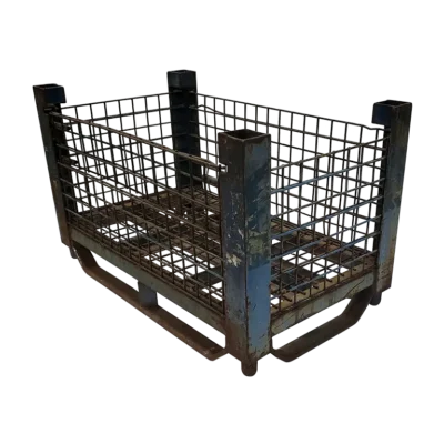 Used BCD 38″ x 22″ x 23″ Wire Basket – 1 Drop Door 38″ Side