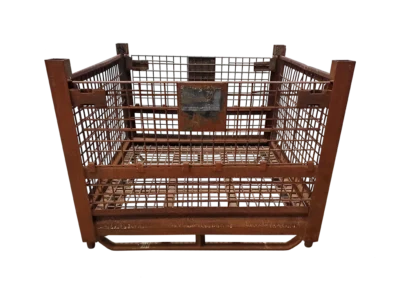 48x45x38-WD2D48-1-.webp Used BCD 48" x 45" x 38" Wire Basket - 2 Drop Doors 48" Sides