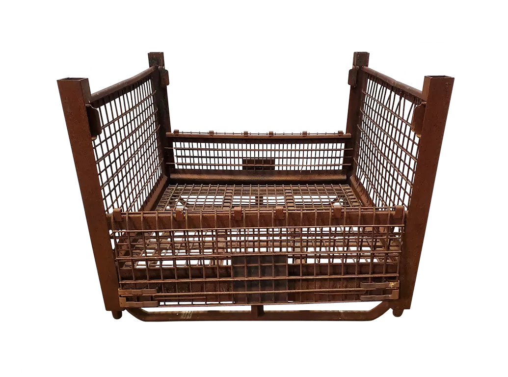 Used BCD 48" x 45" x 38" Wire Basket - 2 Drop Doors 48" Sides - Image 3