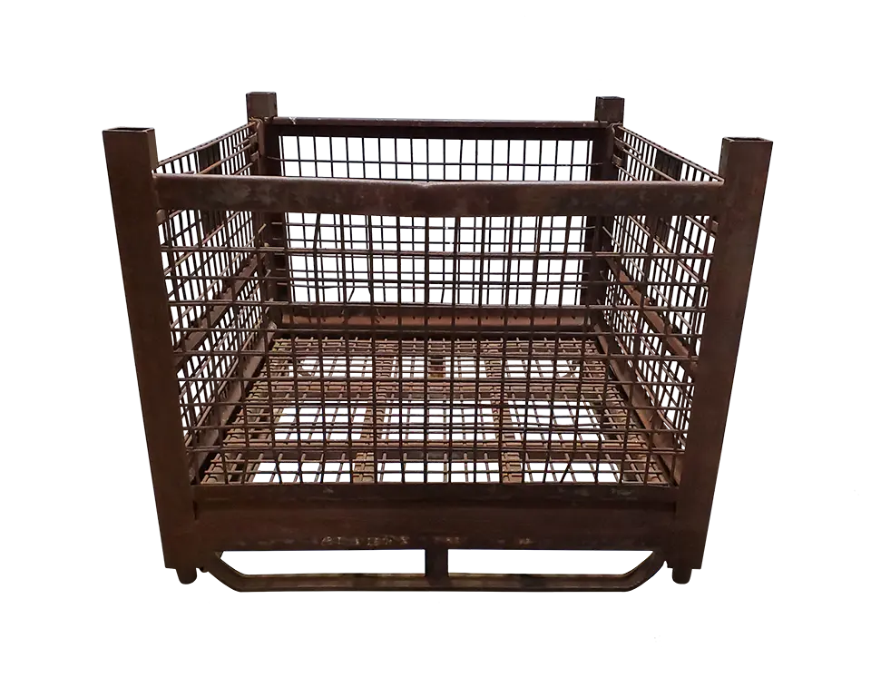 Used BCD 48" x 45" x 38" Wire Basket - 2 Drop Doors 48" Sides - Image 2
