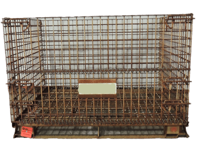 50X40X34.5-CWB1D50-2.png Used BCD 50" x 40" x 34.5" Collapsible Wire Basket - 1 Drop Door 50" Side
