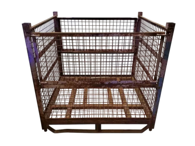 50x45x50-WB2D50-1.webp Used BCD 50" x 45" x 50" Wire Basket - 2 Drop Doors 50" Sides