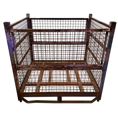 Used BCD 50″ x 45″ x 50″ Wire Basket – 2 Drop Doors 50″ Sides