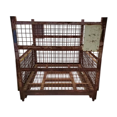 Used BCD 50″ x 45″ x 50″ Wire Basket – 2 Drop Doors 50″ Sides