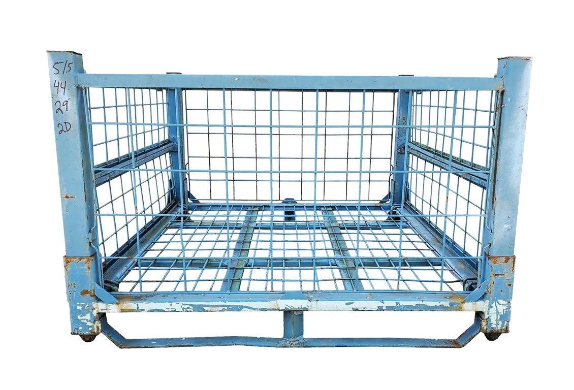 Used BCD 51.5" x 44" x 29" Collapsible Wire Basket - 2 Drop Doors 51" Sides - Image 3