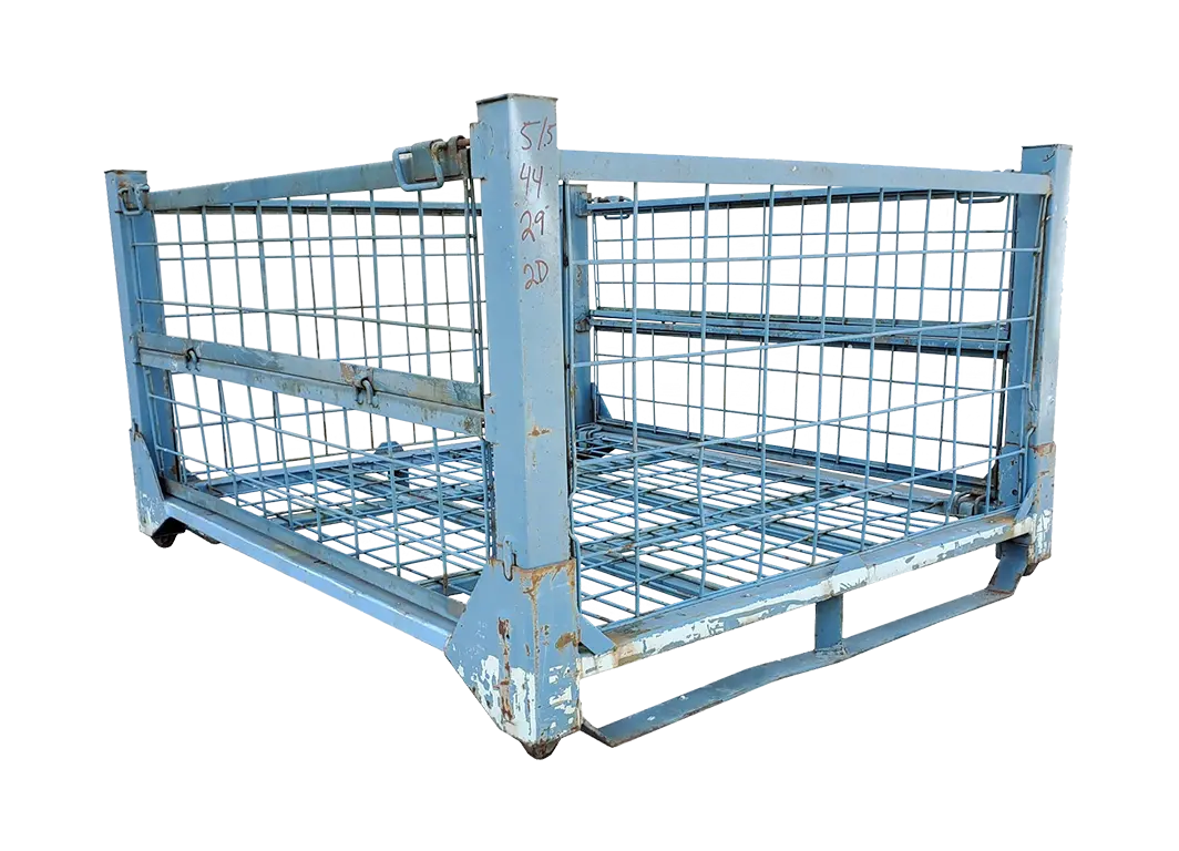 Used BCD 51.5" x 44" x 29" Collapsible Wire Basket - 2 Drop Doors 51" Sides - Image 4