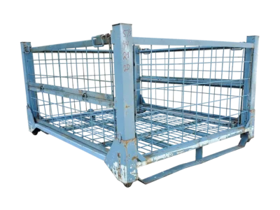 51.5x44x29-CWB2D51-2.webp Used BCD 51.5" x 44" x 29" Collapsible Wire Basket - 2 Drop Doors 51" Sides