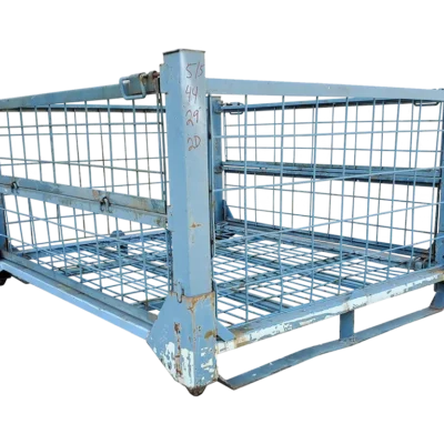 Used BCD 51.5″ x 44″ x 29″ Collapsible Wire Basket – 2 Drop Doors 51″ Sides