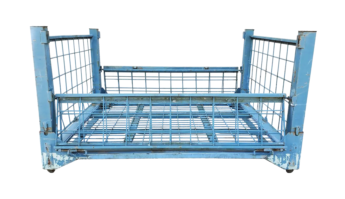 Used BCD 51.5" x 44" x 29" Collapsible Wire Basket - 2 Drop Doors 51" Sides - Image 5