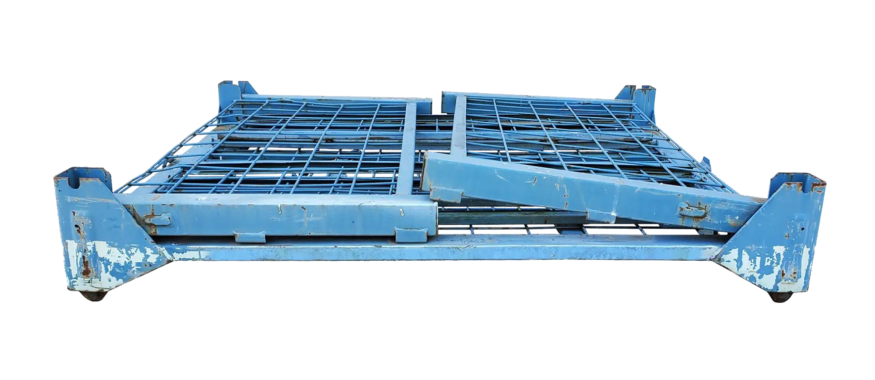 Used BCD 51.5" x 44" x 29" Collapsible Wire Basket - 2 Drop Doors 51" Sides - Image 2
