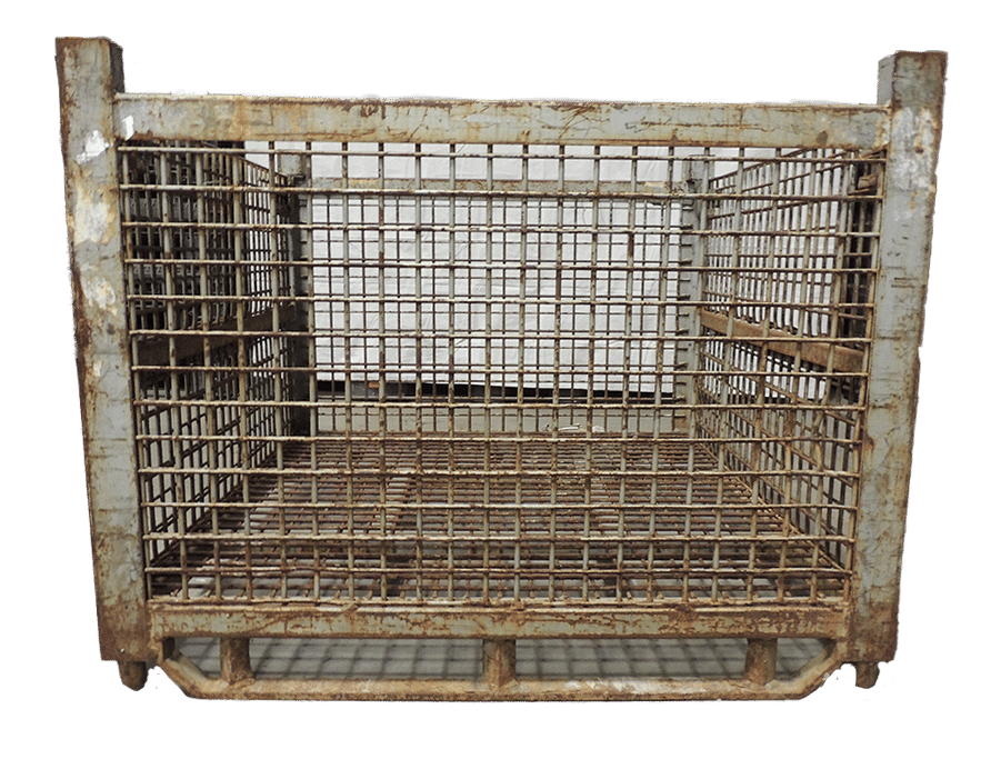 Used BCD 53" x 48" x 38" Wire Basket - 2 Drop Doors 53" Sides - Image 3