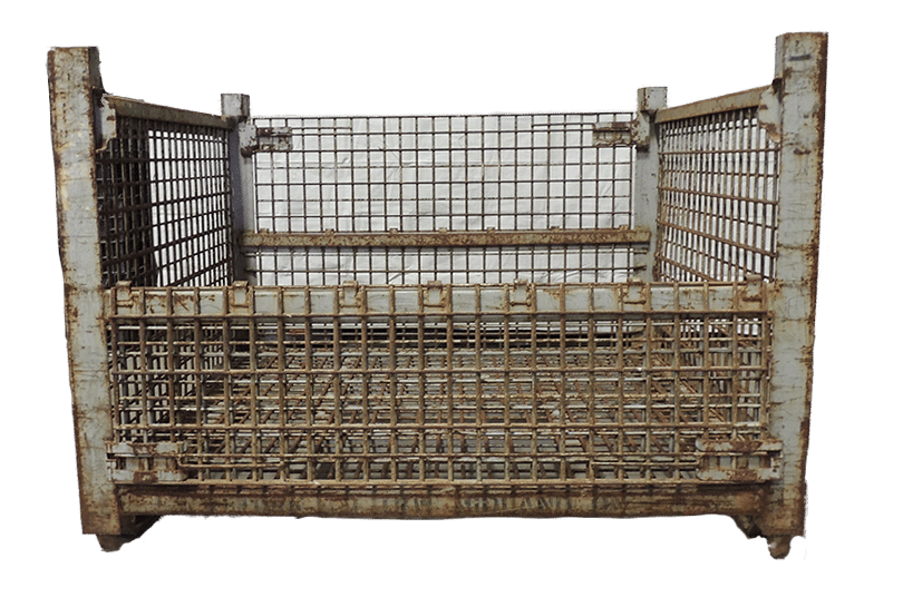 Used BCD 53" x 48" x 38" Wire Basket - 2 Drop Doors 53" Sides - Image 2
