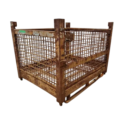 Used BCD 53″ x 42″ x 40″ Wire Basket – 1 Drop Door 53″ Side