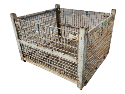 53x48x38-WB2D53-NB1.png Used BCD 53" x 48" x 38" Wire Basket - 2 Drop Doors 53" Sides