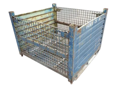 53x48x38-WB2D53S48-1-.webp Used BCD 53" x 48" x 38" Wire Basket Solid 48" Sides - 2 Drop Doors 53" Sides