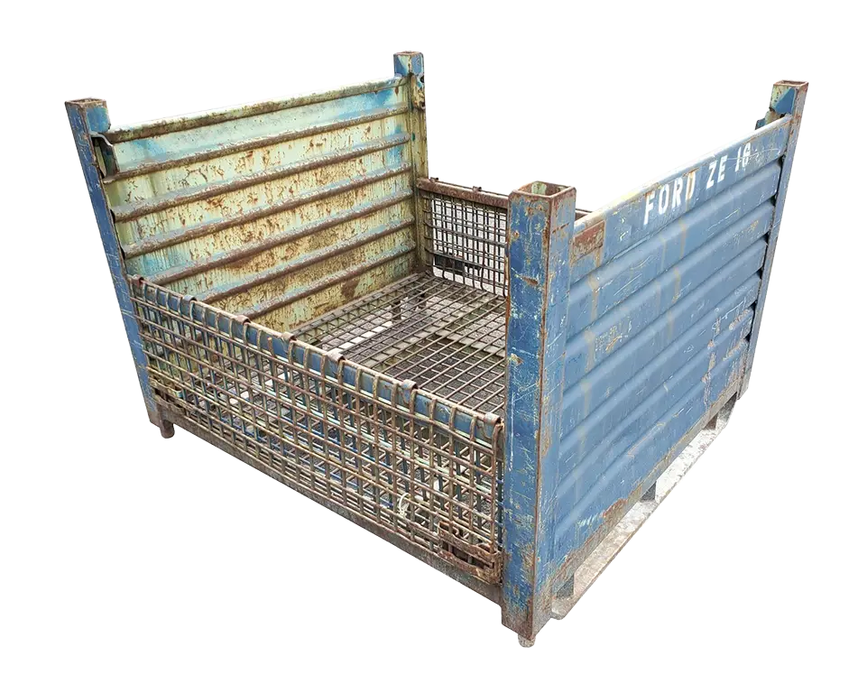 Used BCD 53" x 48" x 38" Wire Basket Solid 48" Sides - 2 Drop Doors 53" Sides - Image 5
