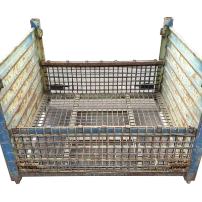 Used BCD 53″ x 48″ x 38″ Wire Basket Solid 48″ Sides – 2 Drop Doors 53″ Sides