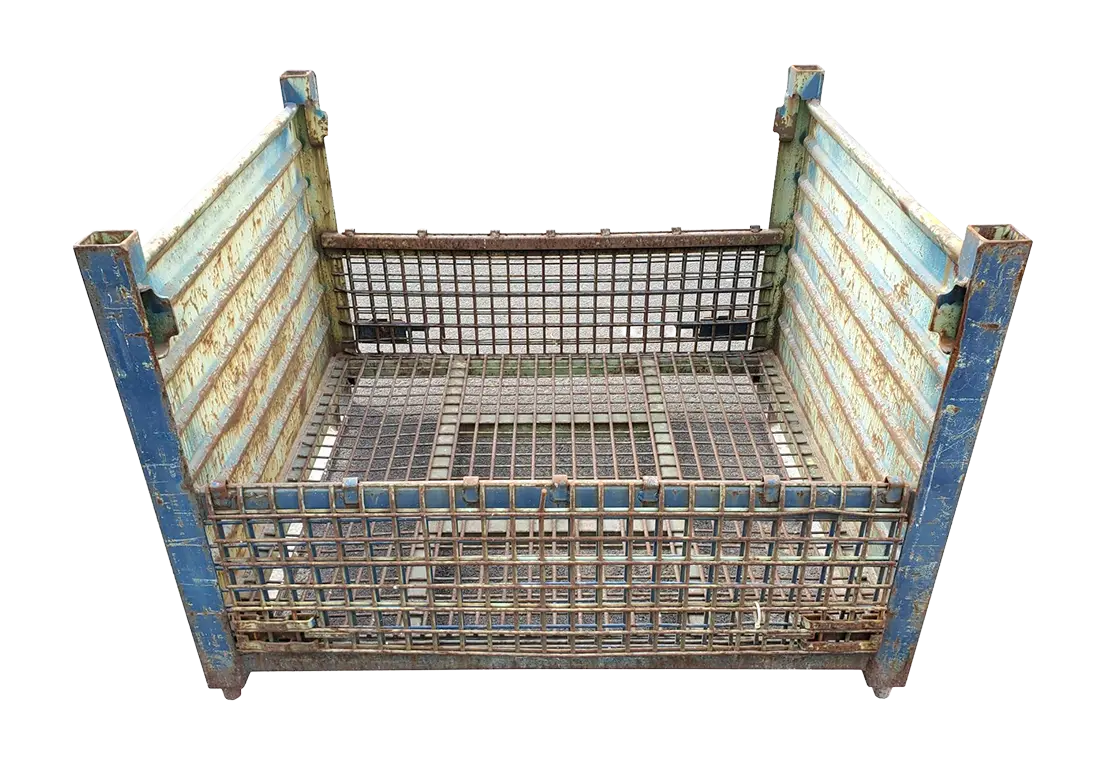 Used BCD 53" x 48" x 38" Wire Basket Solid 48" Sides - 2 Drop Doors 53" Sides - Image 2
