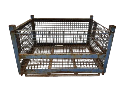 58.5x45x35-WB2D-1-.webp Used BCD 58.5" x 45" x 35" Wire Basket - 1 Drop Door 58.5" Side and 45" Side