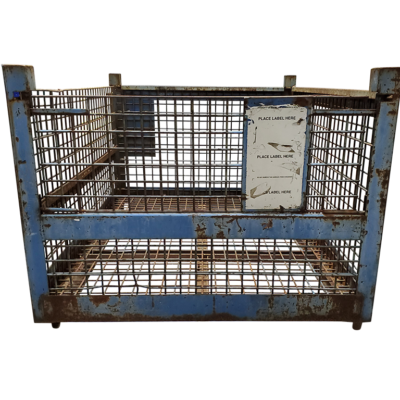 Used BCD 58.5″ x 45″ x 35″ Wire Basket – 1 Drop Door 58.5″ Side and 45″ Side