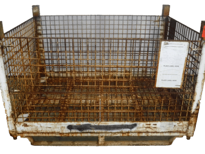 58X45X39-WB2D1E.png Used BCD 58" x 45" x 39" Wire Basket - 1 Drop Door 58" Side