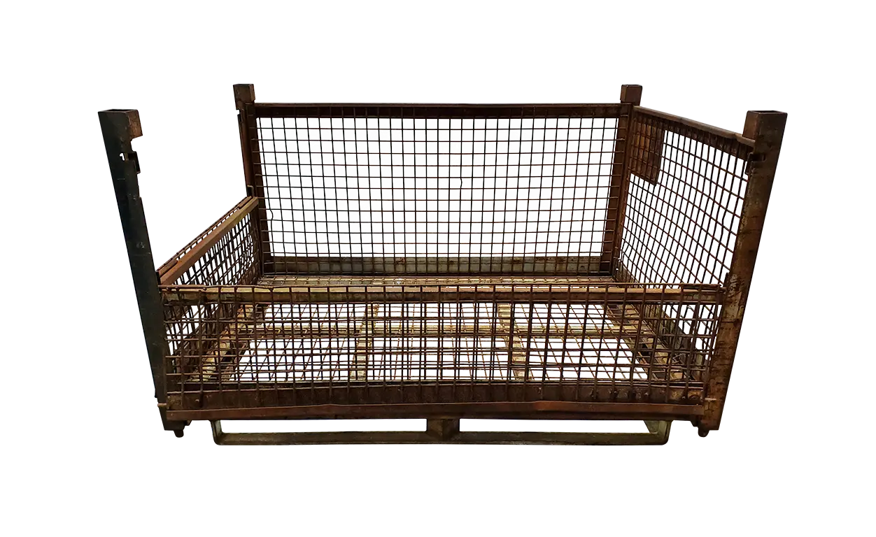 Used BCD 66" x 45" x 39" Wire Basket - 1 Drop Door 66" Side and 45" Side - Image 4