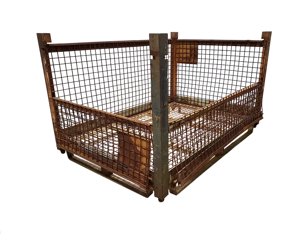 Used BCD 66" x 45" x 39" Wire Basket - 1 Drop Door 66" Side and 45" Side - Image 3