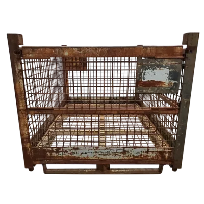 Used BCD 66″ x 45″ x 39″ Wire Basket – 1 Drop Door 66″ Side and 45″ Side