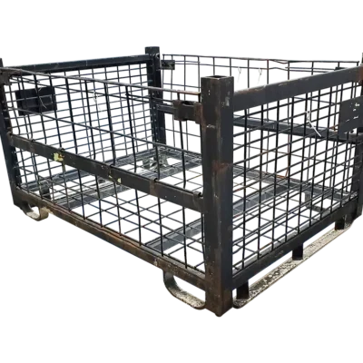 Used BCD 67″ x 48″ x 36″ Wire Basket – 2 Drop Doors 67″ Sides