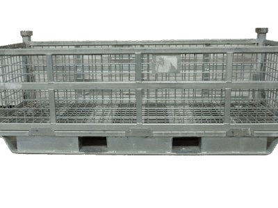 70x34.5x24-CWB2RD31.png Used BCD 70" x 30.5" x 24" Collapsible Wire Basket - 2 Removable Drop Doors 30" Sides