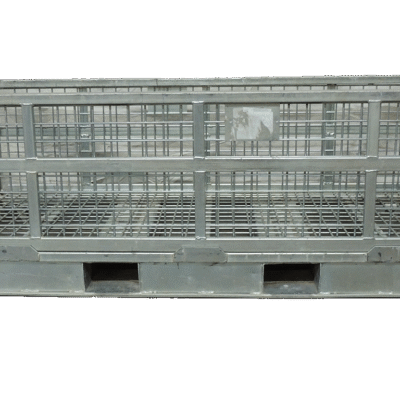 Used BCD 70″ x 30.5″ x 24″ Collapsible Wire Basket – 2 Removable Drop Doors 30″ Sides