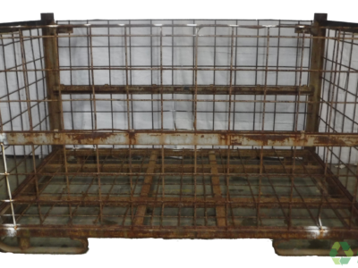 84X54X49-WB2D84-11-scaled-1.png Used BCD 84" x 54" x 49" Wire Basket - 2 Drop Doors 84" Sides