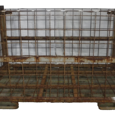 Used BCD 84″ x 54″ x 49″ Wire Basket – 2 Drop Doors 84″ Sides