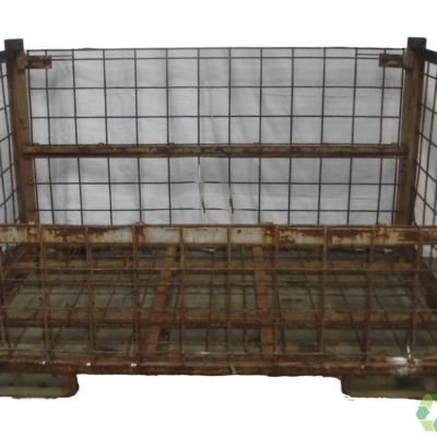 Used BCD 84″ x 54″ x 49″ Wire Basket – 2 Drop Doors 84″ Sides