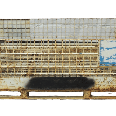 Used BCD 58″ x 45″ x 25″ Wire Basket – No Drop Doors