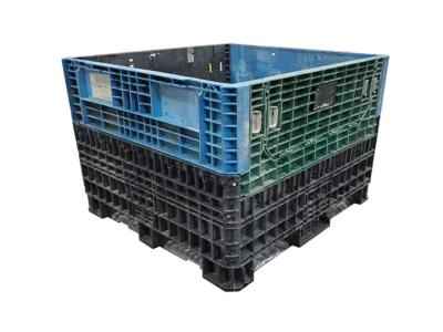 Reconditioned BCD 45" x 48" x 33" Mixed Color Storage Bottom Collapsible Bulk Container