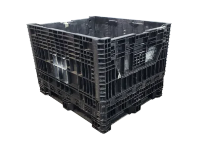 Reconditioned 40" x 48" x 34" All Black All Good Runner Bulk Container - 2 Drop Doors