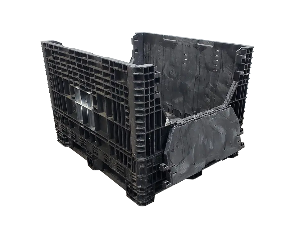 Reconditioned 40" x 48" x 34" All Black All Good Runner Bulk Container - 2 Drop Doors - Image 3