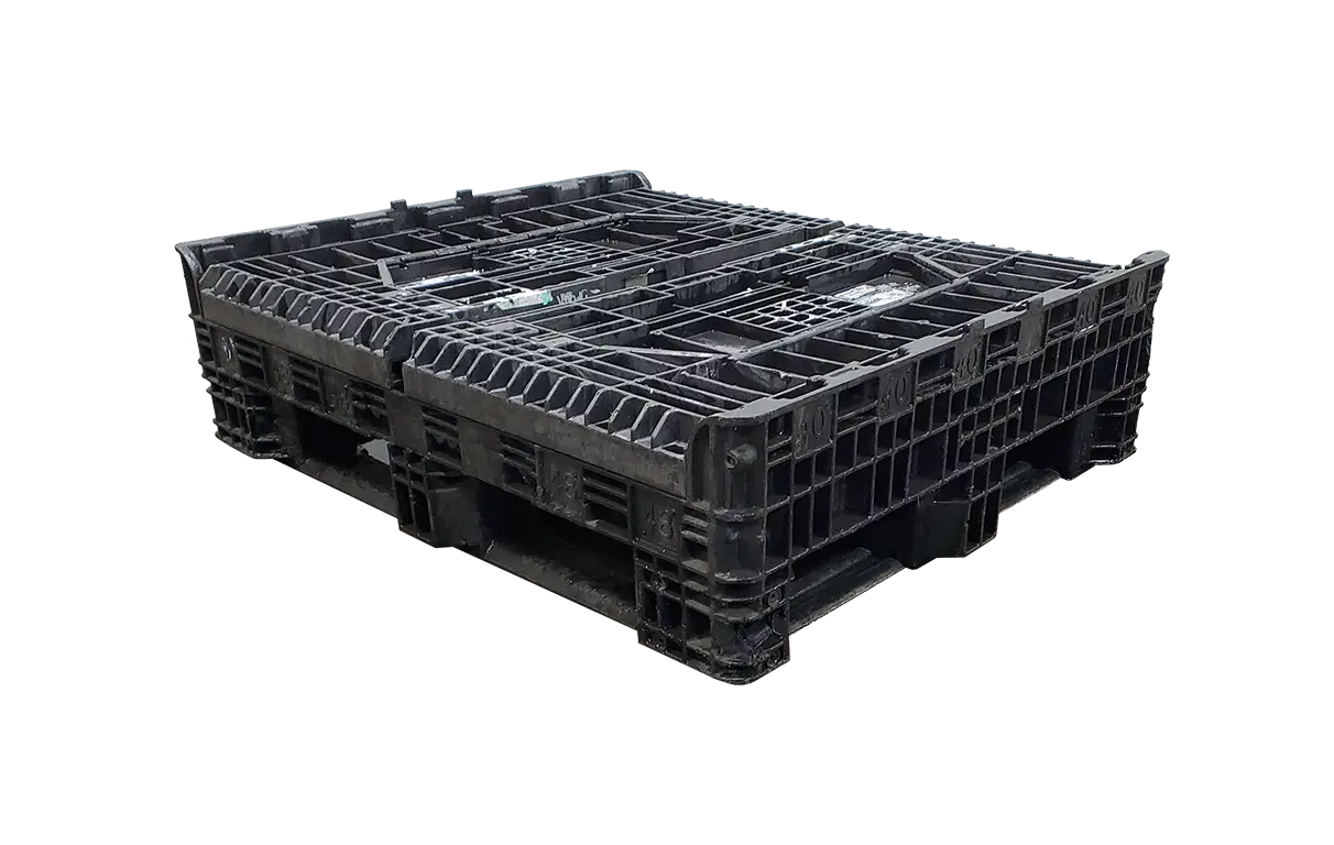 Reconditioned 40" x 48" x 34" All Black All Good Runner Bulk Container - 2 Drop Doors - Image 2